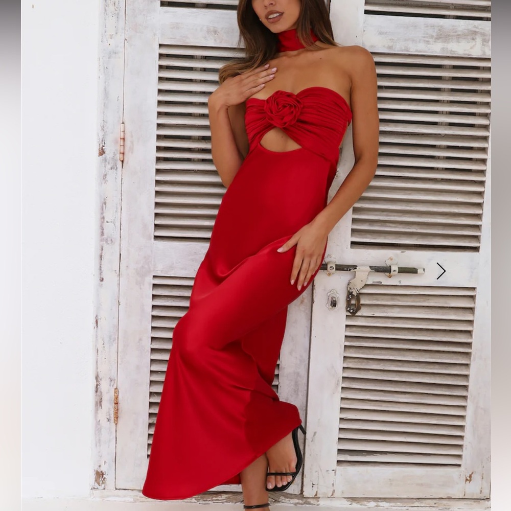 Satin Red Evening Gown
